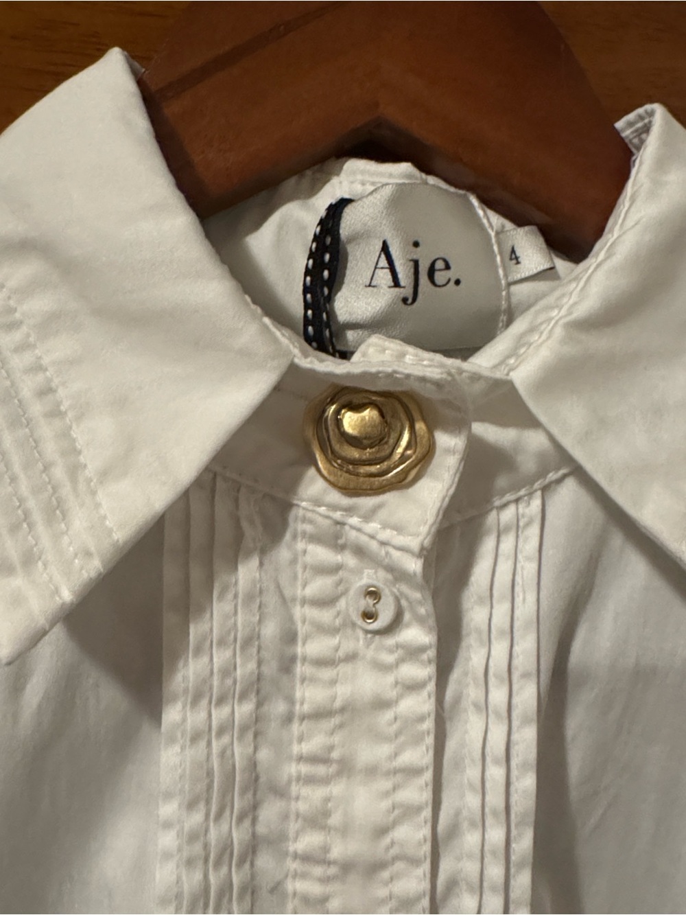 Aje White Eyelet Cotton Shirt & Tiered Skirt Set - Picture 6 of 8